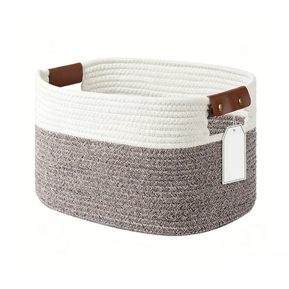 🧺 50% RABATT! 🧵 Geflochtener Baumwollseil-Aufbewahrungskorb mit Griffen – Weich, Stabil & Perfekt Für Spielzeug, Wäsche & Wohnaccessoires 🏠