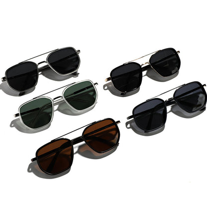 ☀️🕶️Geometric Frame Double Beam Polarized Sunglasses