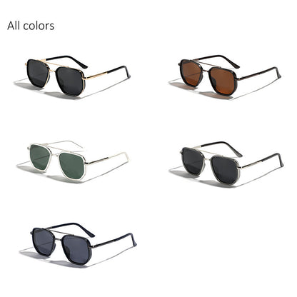 ☀️🕶️Geometric Frame Double Beam Polarized Sunglasses