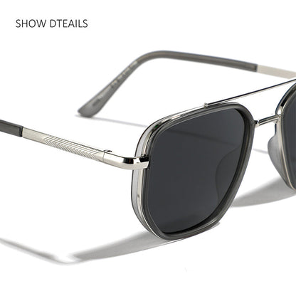 ☀️🕶️Geometric Frame Double Beam Polarized Sunglasses