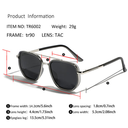 ☀️🕶️Geometric Frame Double Beam Polarized Sunglasses