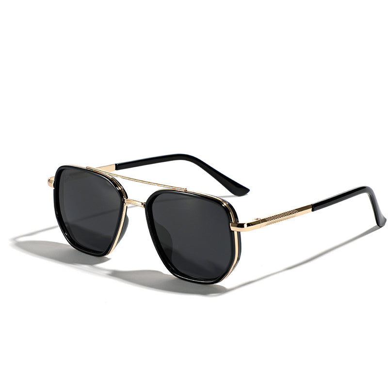 ☀️🕶️Geometric Frame Double Beam Polarized Sunglasses