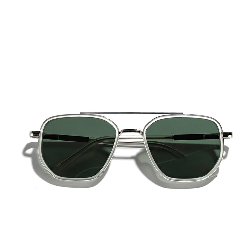☀️🕶️Geometric Frame Double Beam Polarized Sunglasses