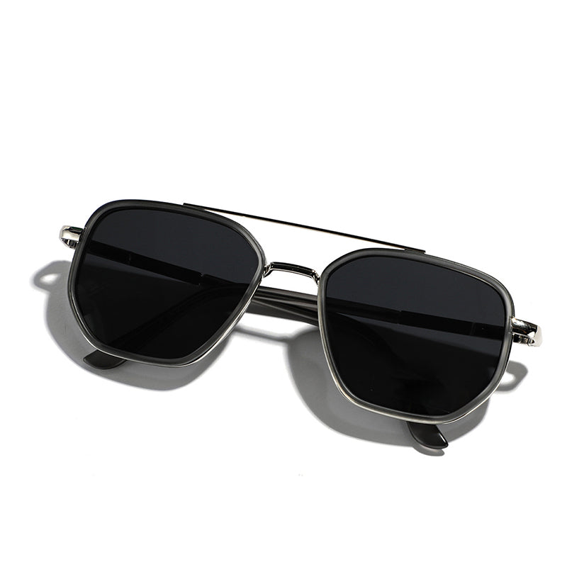 ☀️🕶️Geometric Frame Double Beam Polarized Sunglasses