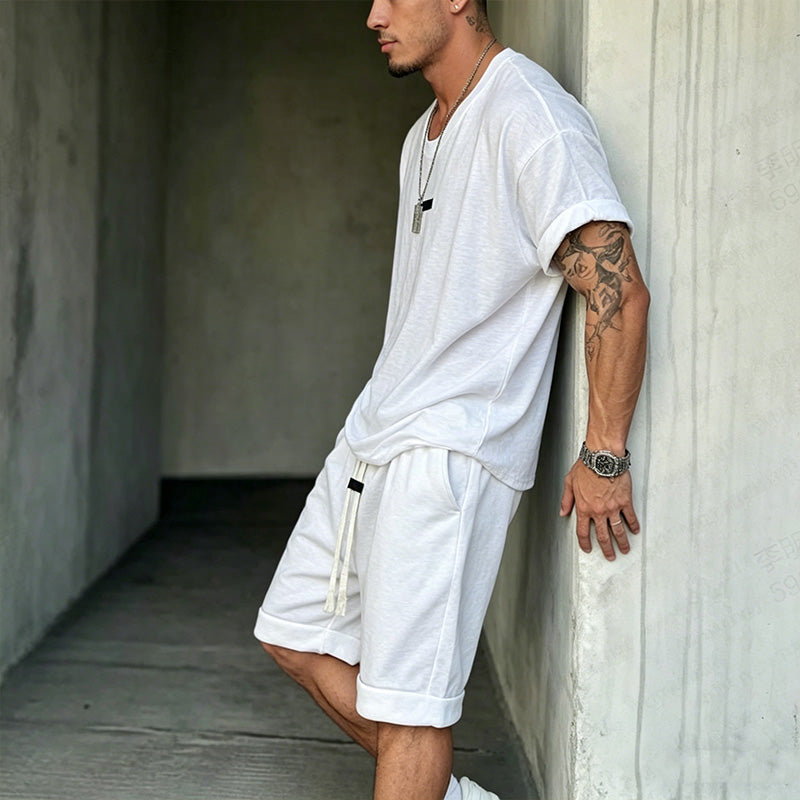 🔥Solange der Vorrat reicht 40 % Rabatt!🎉Herren Freizeit-Set – T-Shirt & Shorts – lässig & bequem👕🩳