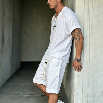 🔥Solange der Vorrat reicht 40 % Rabatt!🎉Herren Freizeit-Set – T-Shirt & Shorts – lässig & bequem👕🩳