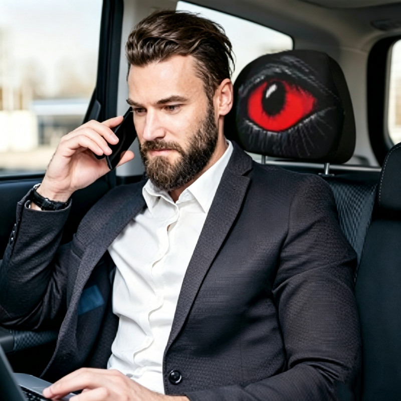 ⏰Zeitlich begrenztes Angebot: 50 % Rabatt-Gruselige Kopfstützenhülle mit rotem Auge👁️‍🗨️🚗