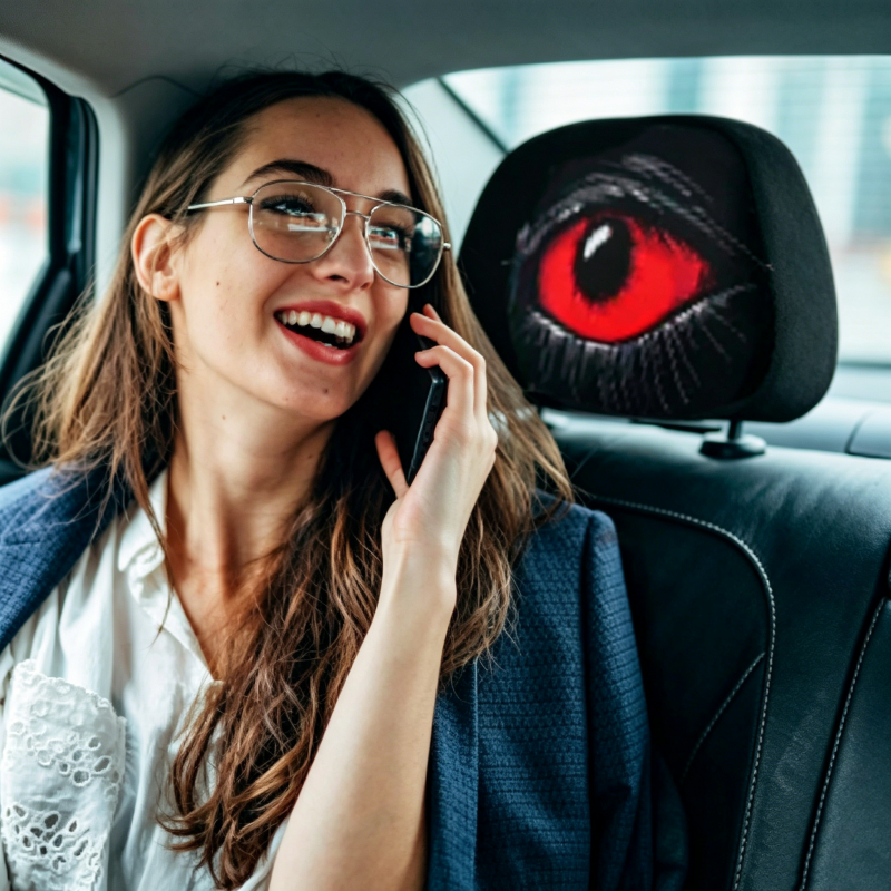 ⏰Zeitlich begrenztes Angebot: 50 % Rabatt-Gruselige Kopfstützenhülle mit rotem Auge👁️‍🗨️🚗