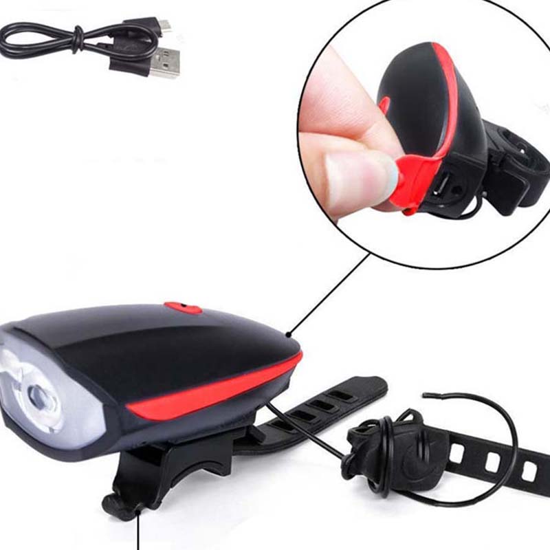 2-in-1 wiederaufladbares Fahrradlicht mit Hupe