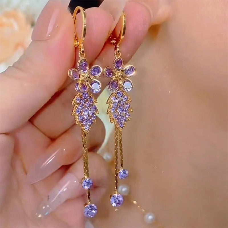 👂💎 50% RABATT! Ohrringe mit synthetischen Diamanten und floralen Quasten – Funkelexzess & romantischer Boho-Charme ✨