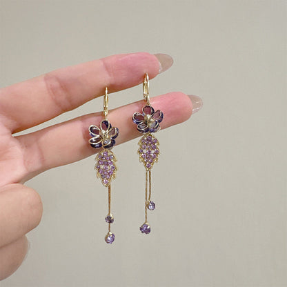 👂💎 50% RABATT! Ohrringe mit synthetischen Diamanten und floralen Quasten – Funkelexzess & romantischer Boho-Charme ✨