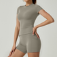🌸Set aus hochdehnbarem Oberteil und Shorts für Damen🌸Lieferung innerhalb von fünf Werktagen