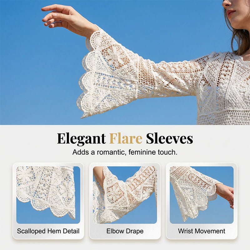 👒 FLASH-SALE: 50% RABATT! 🌼 Traumhafte Spitzenbluse im Boho-Vintage-Look – Atmungsaktiv & Figurschmeichelnd ✨