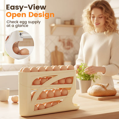 🥚 Rollender Eierhalter für den Kühlschrank – Platzsparende Aufbewahrung mit automatischem Nachrutschen für einfachen Zugriff