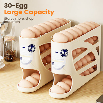 🥚 Rollender Eierhalter für den Kühlschrank – Platzsparende Aufbewahrung mit automatischem Nachrutschen für einfachen Zugriff
