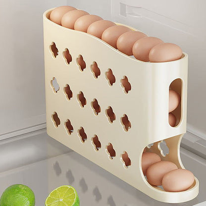 🥚 Rollender Eierhalter für den Kühlschrank – Platzsparende Aufbewahrung mit automatischem Nachrutschen für einfachen Zugriff