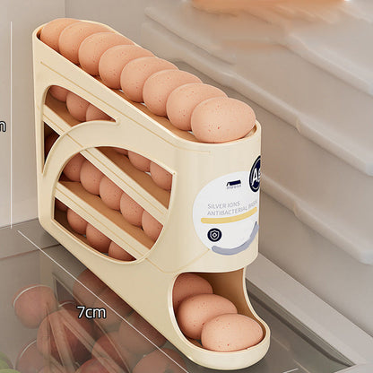 🥚 Rollender Eierhalter für den Kühlschrank – Platzsparende Aufbewahrung mit automatischem Nachrutschen für einfachen Zugriff