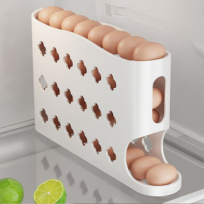 🥚 Rollender Eierhalter für den Kühlschrank – Platzsparende Aufbewahrung mit automatischem Nachrutschen für einfachen Zugriff