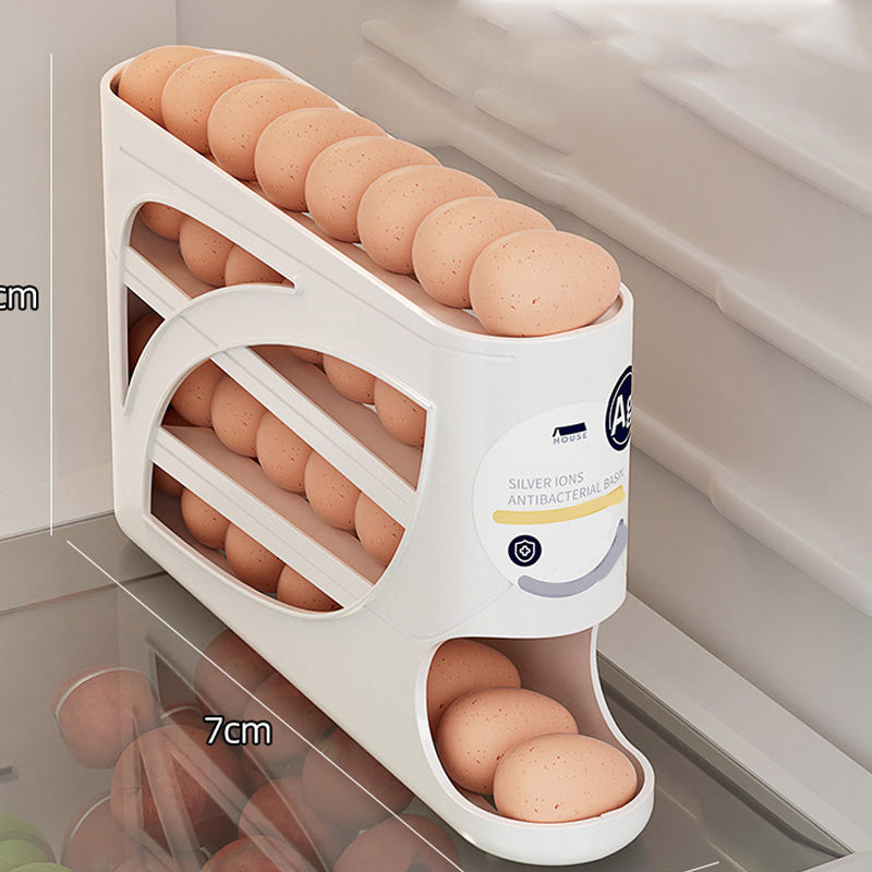 🥚 Rollender Eierhalter für den Kühlschrank – Platzsparende Aufbewahrung mit automatischem Nachrutschen für einfachen Zugriff