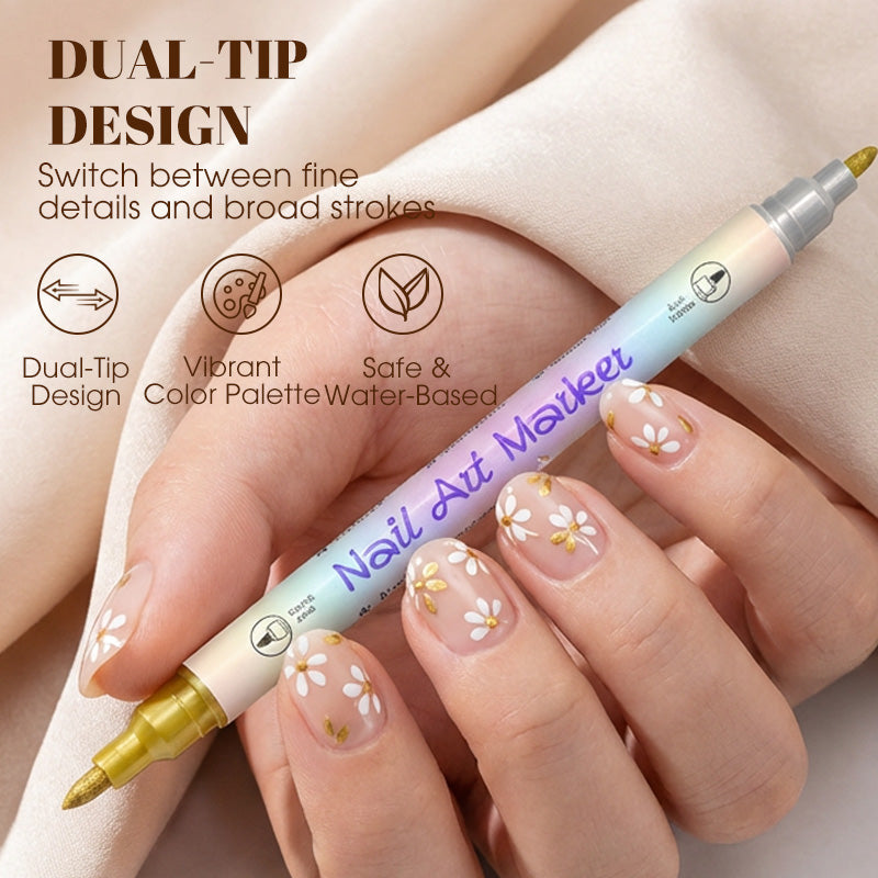 💥50% RABATT! 💅 Nageldesign-Pen mit 2-in-1 Spitze – Präzise Linien & Details – Ideal für zu Hause oder unterwegs – saubere, professionelle Nagelkunst ohne großen Aufwand ✨