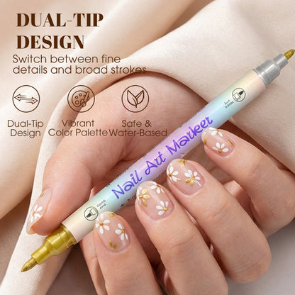 💥50% RABATT! 💅 Nageldesign-Pen mit 2-in-1 Spitze – Präzise Linien & Details – Ideal für zu Hause oder unterwegs – saubere, professionelle Nagelkunst ohne großen Aufwand ✨
