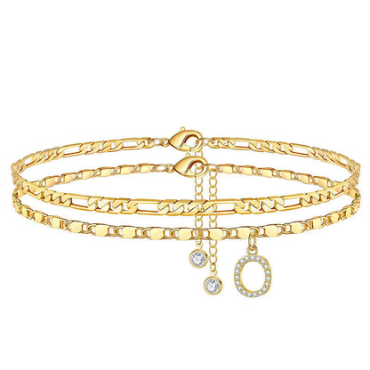 ✨ 50% OFF NOW! 💛 Layered Gold Ankle Bracelet for Women – Rhinestone, Adjustable & Perfect Beach Jewelry 🏖️