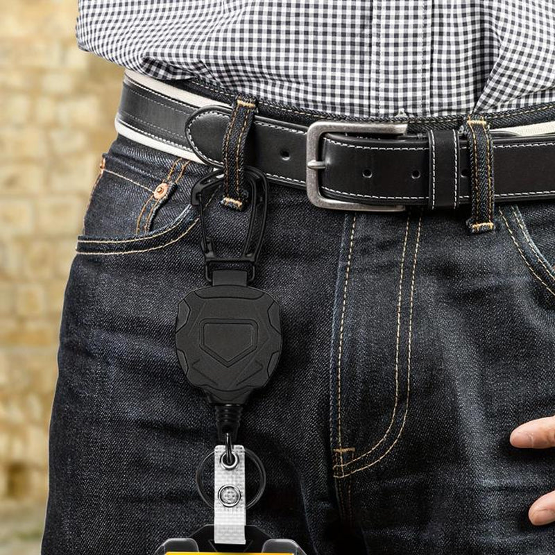 🔥Solange der Vorrat reicht 40 % Rabatt!🎉Retractable Heavy Duty Badge Reel with Card Holder – 80cm, 360° Rotation 🔩