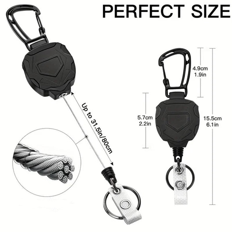 🔥Solange der Vorrat reicht 40 % Rabatt!🎉Retractable Heavy Duty Badge Reel with Card Holder – 80cm, 360° Rotation 🔩