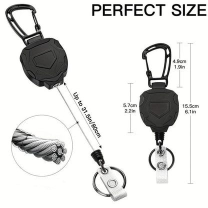 🔥Solange der Vorrat reicht 40 % Rabatt!🎉Retractable Heavy Duty Badge Reel with Card Holder – 80cm, 360° Rotation 🔩