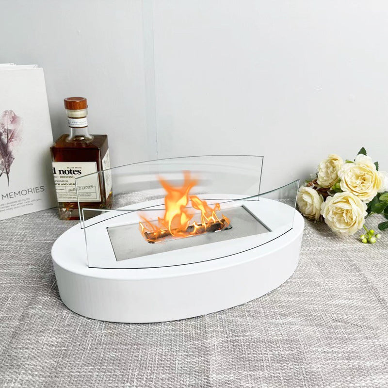 🔥Solange der Vorrat reicht 40 % Rabatt!🎉Tisch-Bioethanol-Feuerstelle mit Glasscheibe
