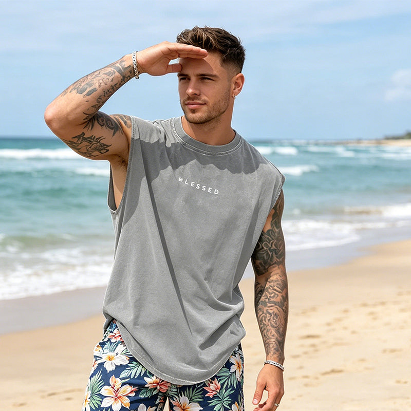 Herren Vintage Tanktop "Acid-Wash" – Luftig, Locker & Maskulin