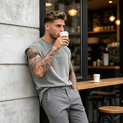 Herren Vintage Tanktop "Acid-Wash" – Luftig, Locker & Maskulin