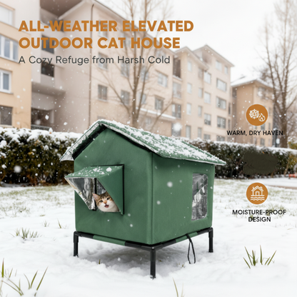 📢📢50% RABATT!! ⏰Wetterfestes erhöhtes Outdoor-Katzenhaus