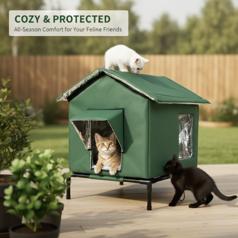 📢📢50% RABATT!! ⏰Wetterfestes erhöhtes Outdoor-Katzenhaus