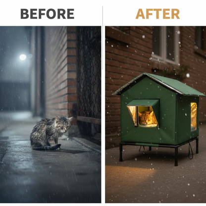 📢📢50% RABATT!! ⏰Wetterfestes erhöhtes Outdoor-Katzenhaus