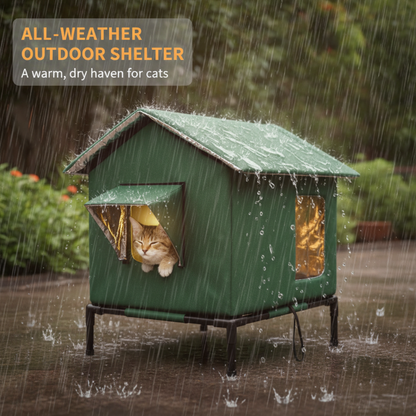 📢📢50% RABATT!! ⏰Wetterfestes erhöhtes Outdoor-Katzenhaus