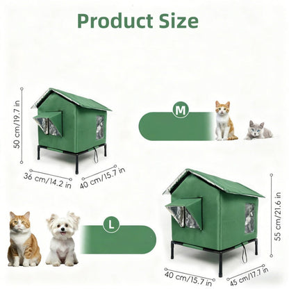 📢📢50% RABATT!! ⏰Wetterfestes erhöhtes Outdoor-Katzenhaus