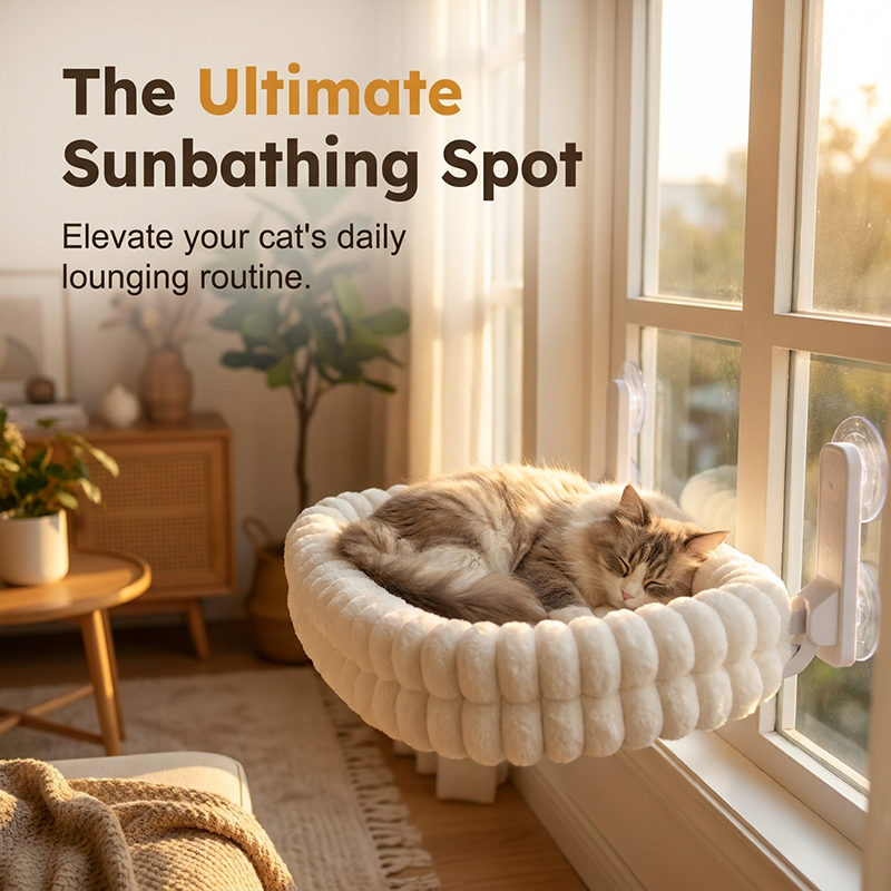 🐱 50% RABATT!☁️ Katzennetz-Hängematte – Saugnäpfe, Plüsch & doppelseitig ✨
