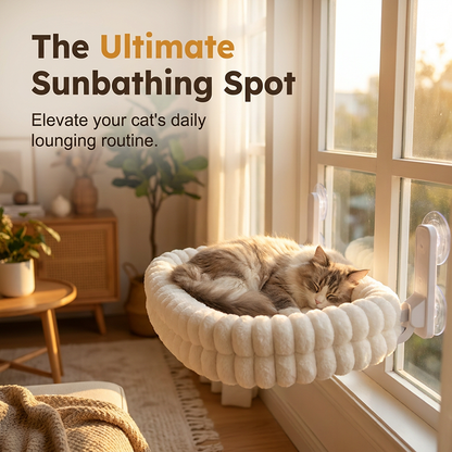 🐱 50% RABATT!☁️ Katzennetz-Hängematte – Saugnäpfe, Plüsch & doppelseitig ✨