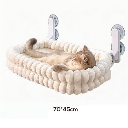 🐱 50% RABATT!☁️ Katzennetz-Hängematte – Saugnäpfe, Plüsch & doppelseitig ✨