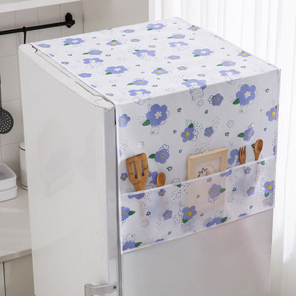 🛍️ 50 % Rabatt – Transparente wasserdichte Kühlschrankabdeckung mit Aufbewahrungstaschen – passend für ein- & zweitürige Kühlschränke – schützt vor Staub & Fett 🧊