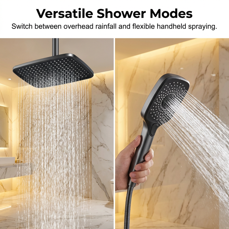 🥳2026 HOT SALE🥳💞50K+ VERKAUFT!💧🌙 50% RABATT! Duschsystem mit Digitalanzeige – Sternenhimmel-LED, integrierte Ablage. 4 Strahlarten, Legierungskorpus. Spa für Zuhause. ✨🚿