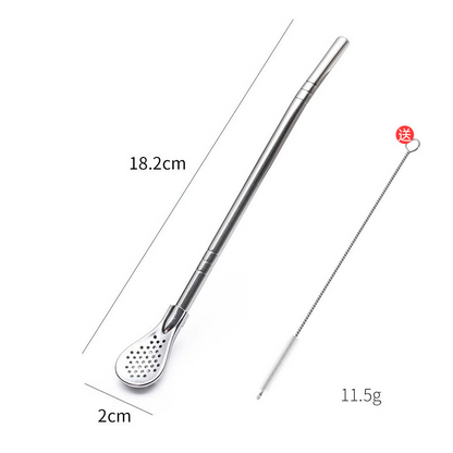 ZEITLICH BEGRENZT 50% RABATT! 2-in-1 Strohhalm-Löffel aus 304 Edelstahl – Trinkhalm & Rührlöffel in einem, abnehmbares Design & ökologisch wiederverwendbar