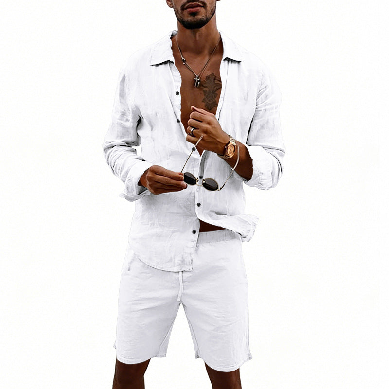 👔 50% RABATT! ☀️ Herren-Leinenhemd & Shorts Set – Lässig, atmungsaktiv & vielseitig – Perfekt für Sommer & Urlaub 🩳