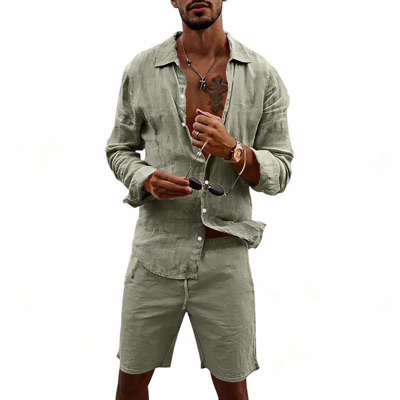 👔 50% RABATT! ☀️ Herren-Leinenhemd & Shorts Set – Lässig, atmungsaktiv & vielseitig – Perfekt für Sommer & Urlaub 🩳