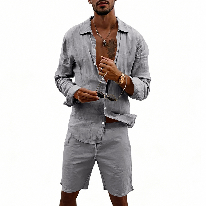 👔 50% RABATT! ☀️ Herren-Leinenhemd & Shorts Set – Lässig, atmungsaktiv & vielseitig – Perfekt für Sommer & Urlaub 🩳