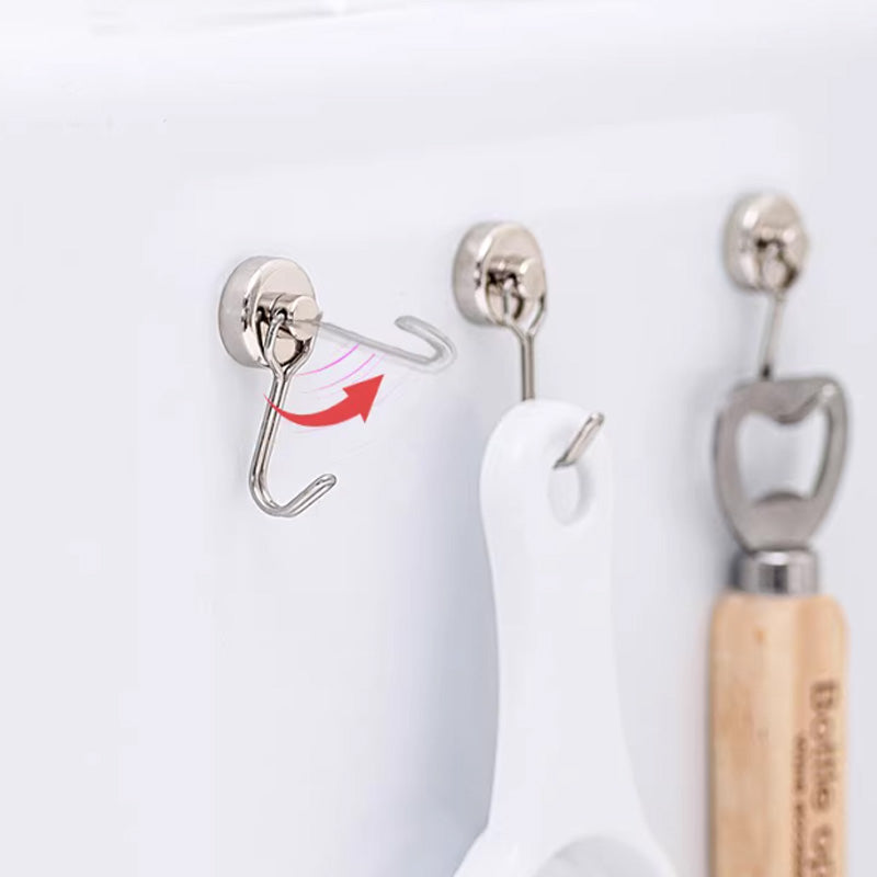 ✨ NUR FÜR BEGRENZTE ZEIT 50% RABATT! ⚡Starker 360° drehbarer Magnet-Haken – zur Montage ohne Bohren – ideal für Küche, Büro & Wohnung – hält sicher auf Metalloberflächen🧲🪝