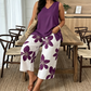 🌸 NUR FÜR KURZE ZEIT: 55 % RABATT! ✨ Set aus asymmetrischem Damenoberteil und Caprihose mit Blumenmuster – vielseitig, farbenfroh, bequem 🌺