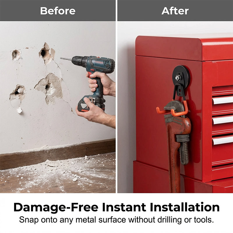 🧲 KAUFE 2, ERHALTE 1 GRATIS! 🪝 Magnet-Doppelklauenhaken – Starker Halt & vielseitig ✨