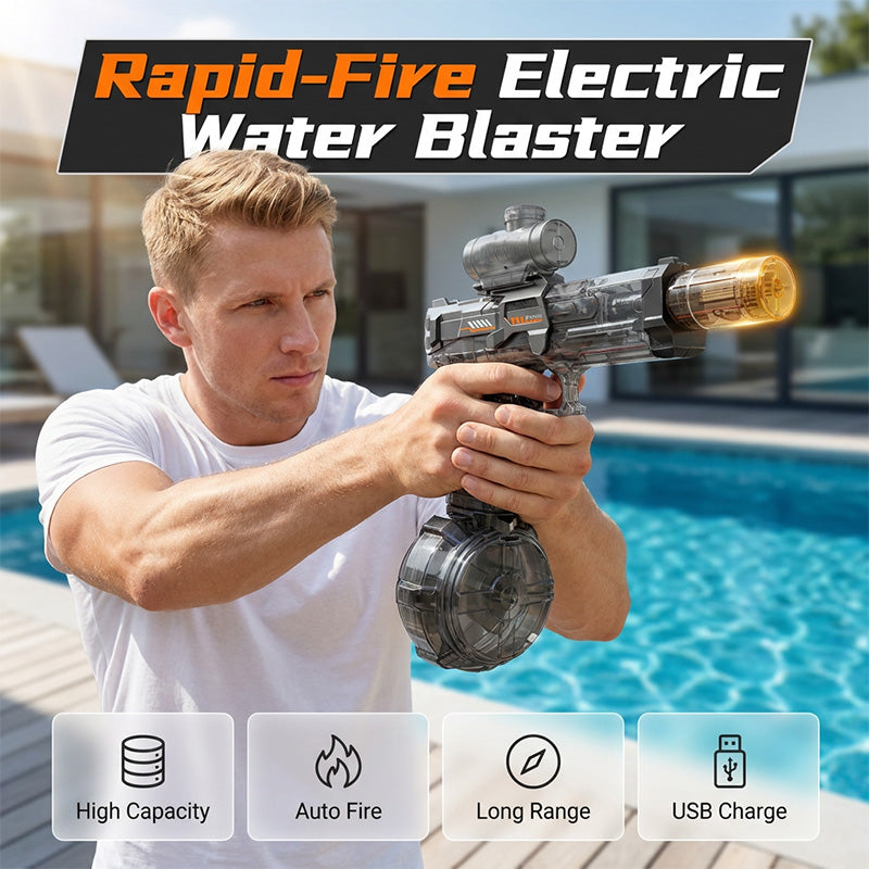 💦 50% RABATT FLASH SALE! Elektrische Wasserpistole mit großem Magazin – Schnellfeuer, große Reichweite & perfekt für Garten, Strand & Poolpartys 🔫💦 【Nur für kurze Zeit】✨
